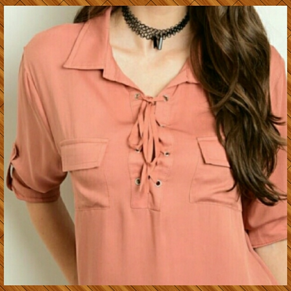 Salmon colored Stylish Blouse